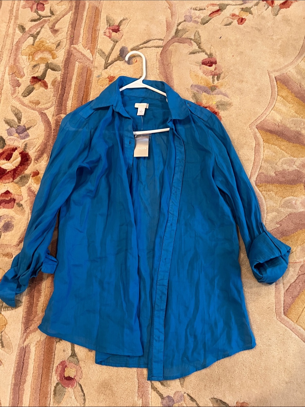 Chico's Deep Teal Button-Up Blouse
